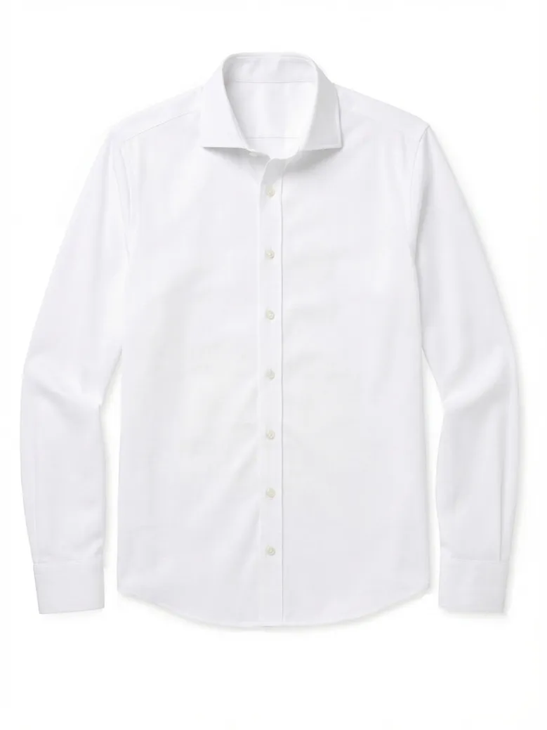 Chemise en popeline unie blanche facile à repasser