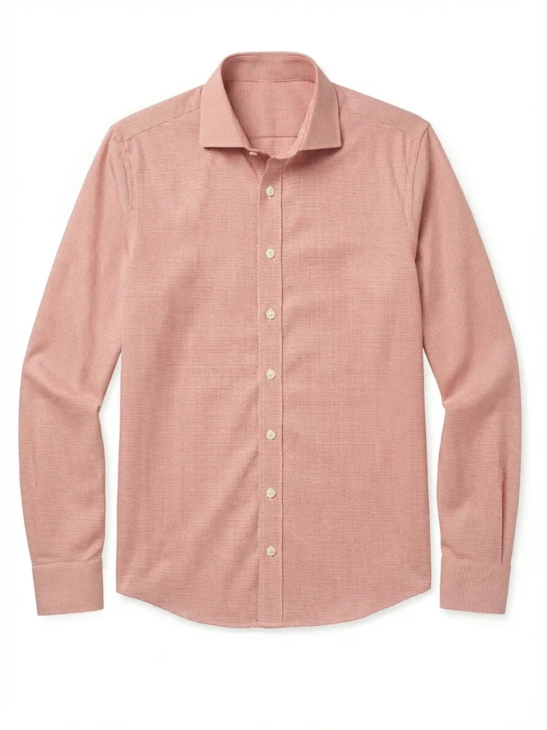 Chemise en twill à carreaux orange facile à repasser