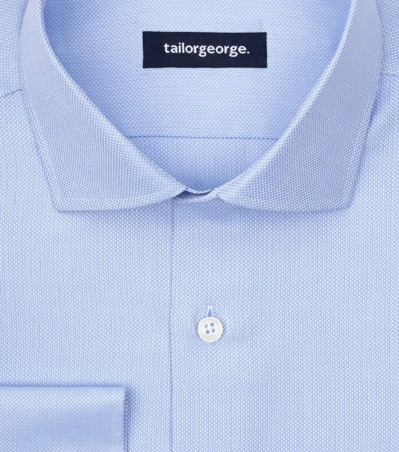 Chemise dobby facile à repasser uni bleu ciel