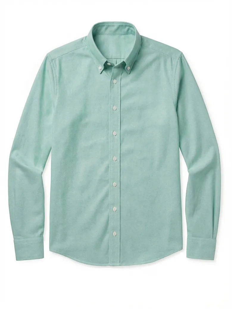 Chemise en Oxford américain épais uni vert