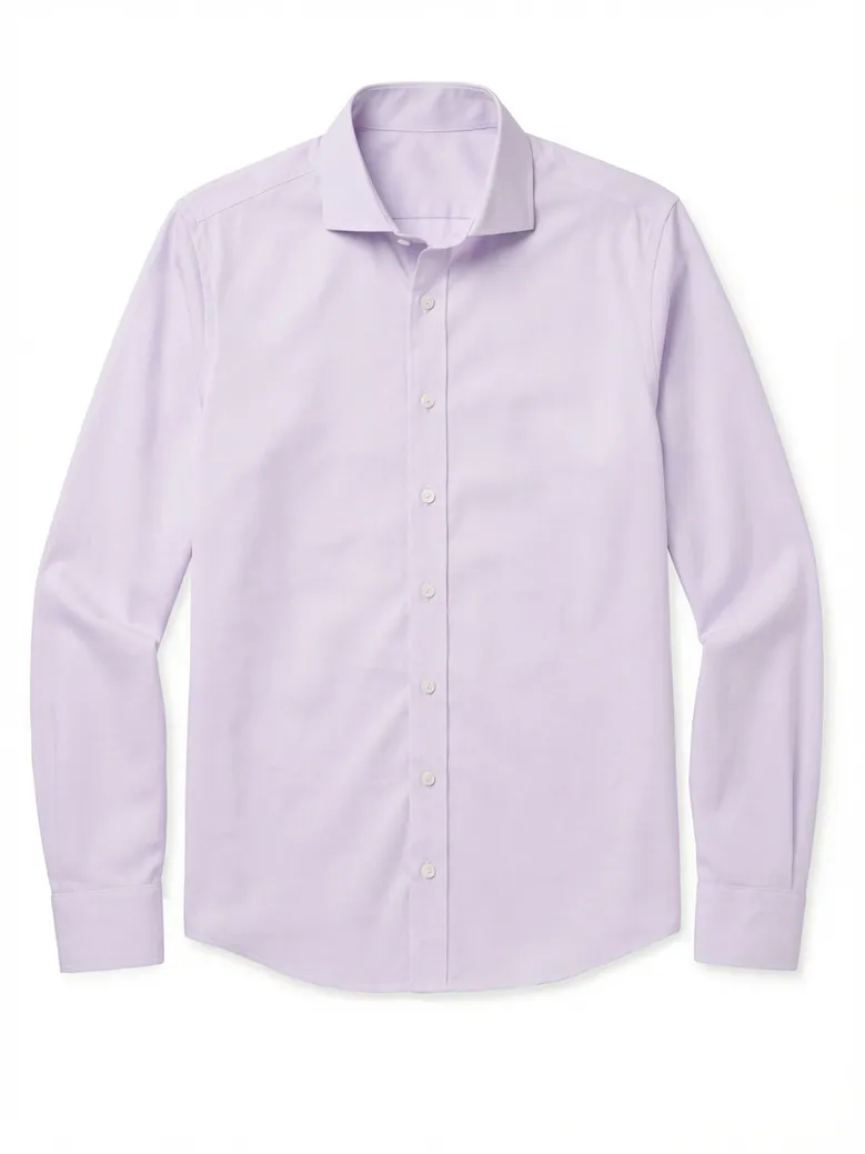 Chemise en popeline uni violet