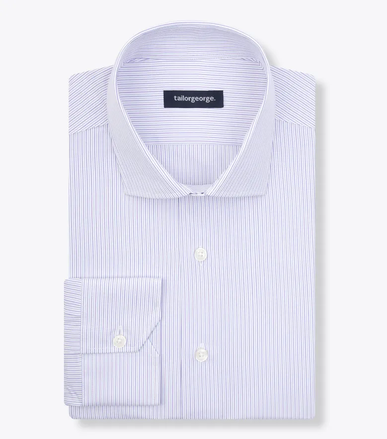 Chemise en popeline à rayures violet