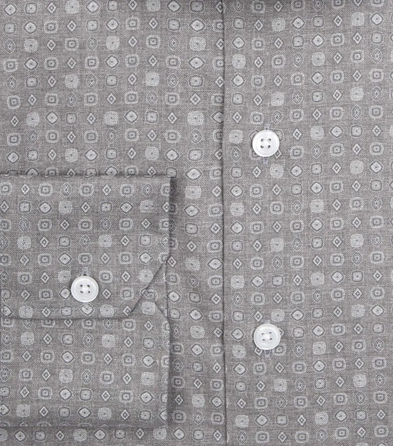Chemise en flanelle légère grise à motif