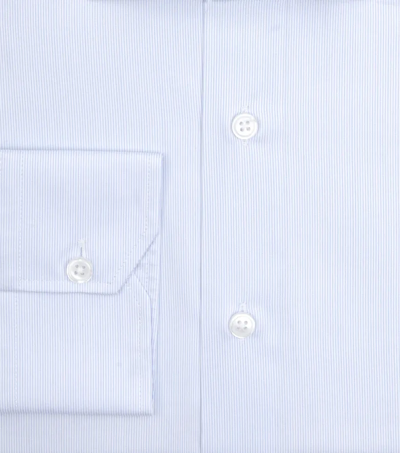 Chemise en twill à rayures bleu ciel