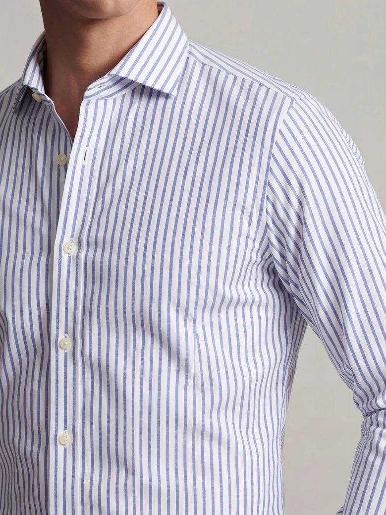 Chemise en fil-à-fil à rayures bleues