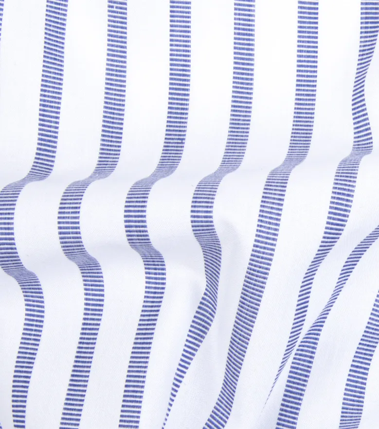 Chemise en fil-à-fil à rayures bleues
