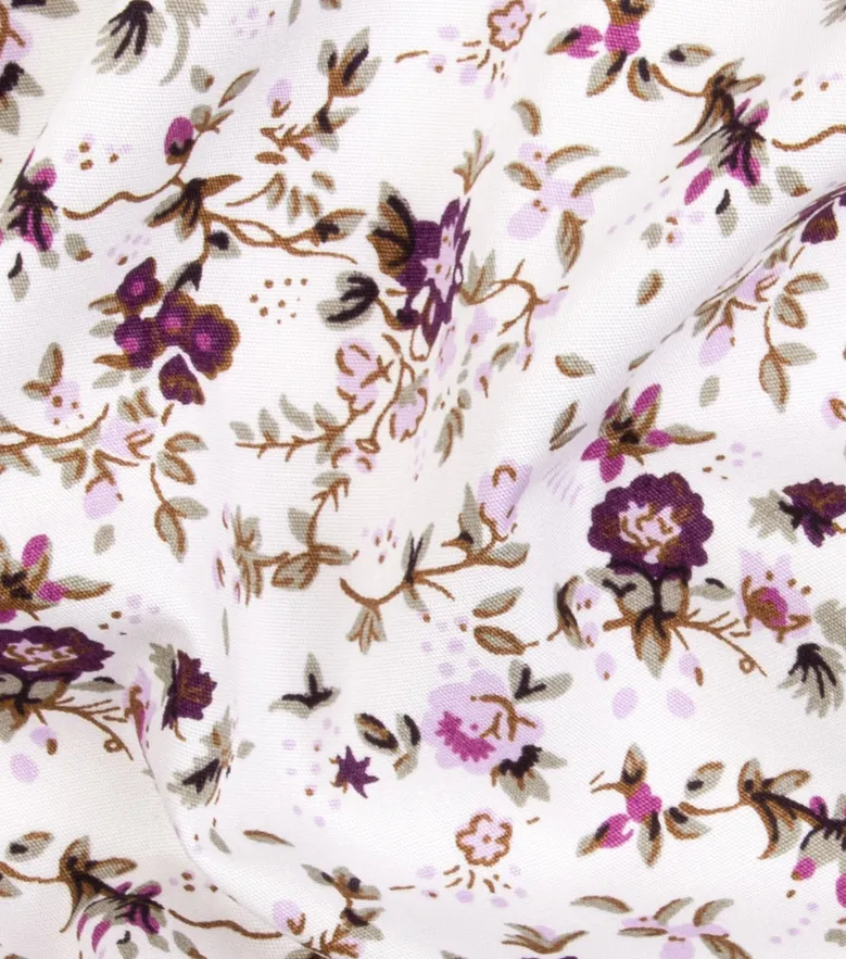 Chemise en popeline imprimée violette