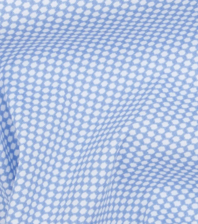 Chemise en popeline stretch imprimée bleu