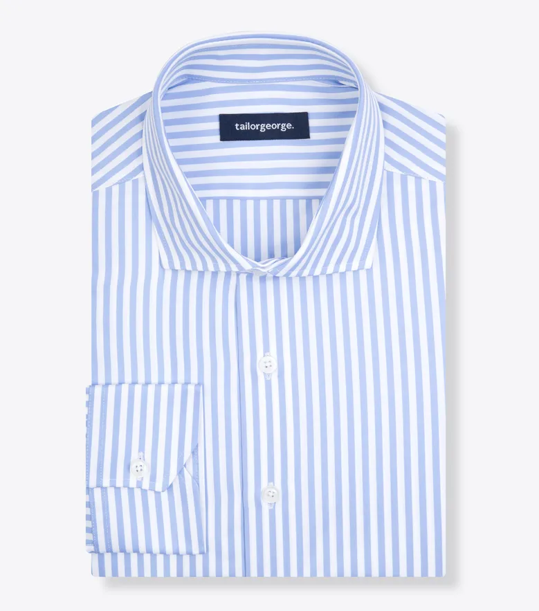 Eenvoudig te strijken effen wit poplin overhemd