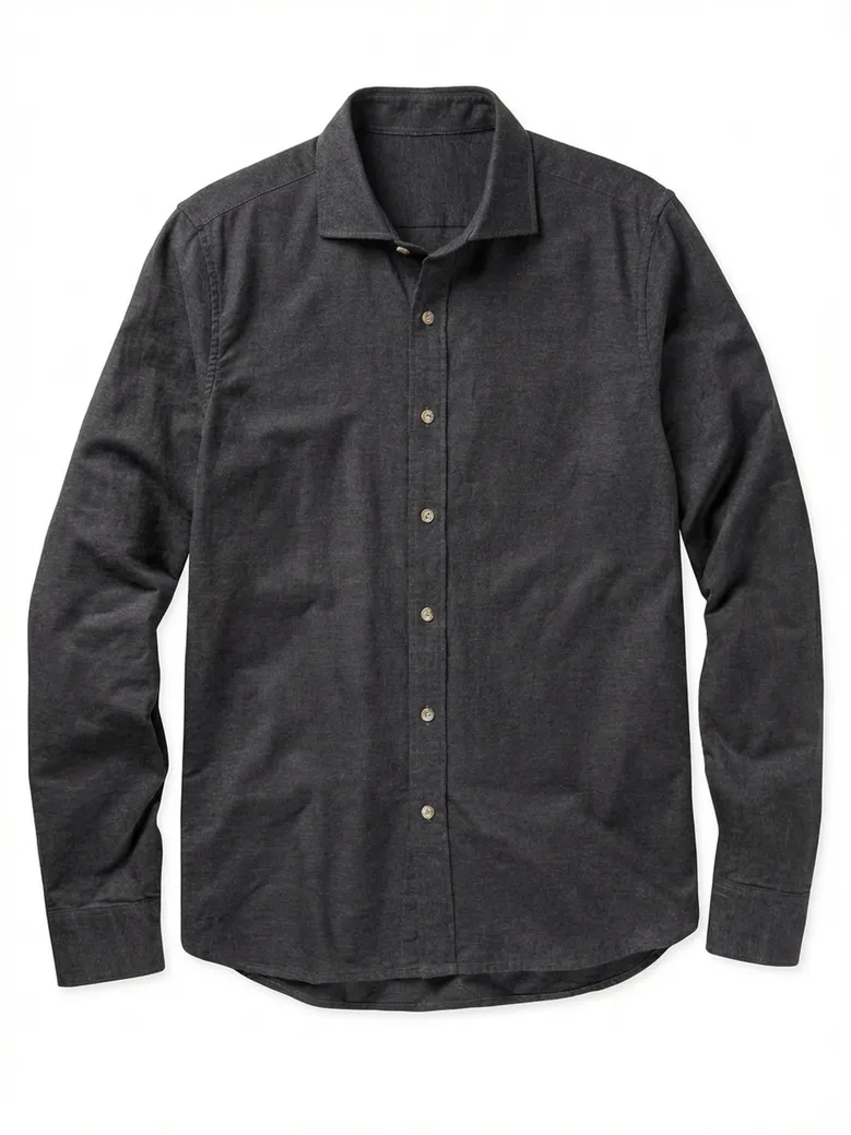 Chemise en flanelle marron uni