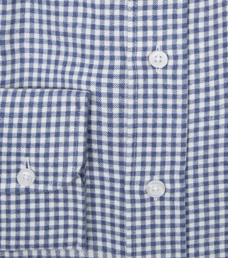 Chemise en flanelle à petits carreaux bleus