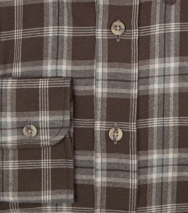 Chemise en flanelle à carreaux marron