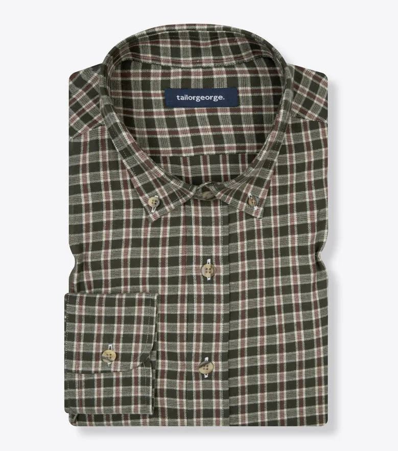 Chemise en flanelle à carreaux vert