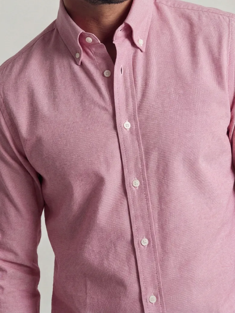 Chemise en Oxford sport uni rouge