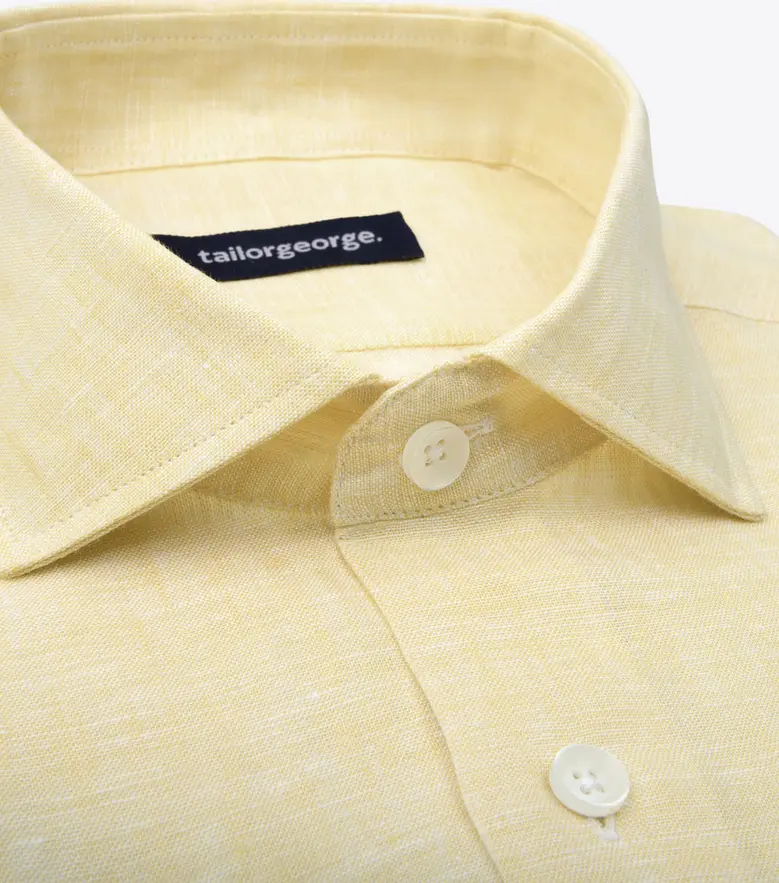 Chemise en Lin uni Jaune