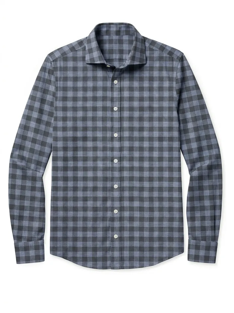 Chemise en flanelle à carreaux bleus