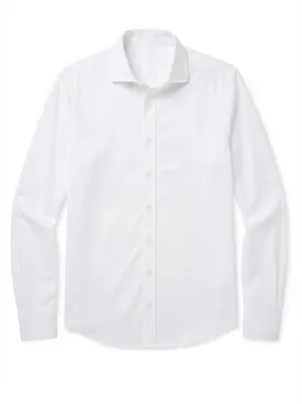 Effen wit kreukvrij twill overhemd