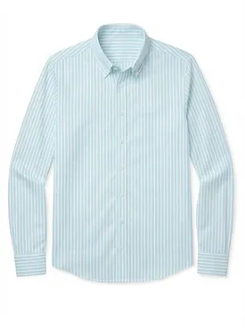 Strepen turquoise Oxford overhemd