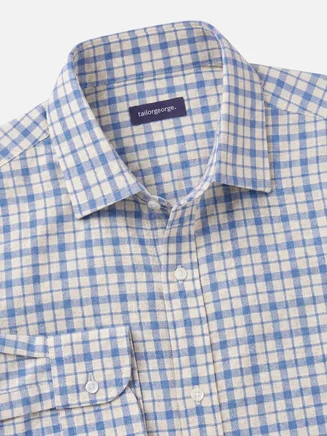 Chemise en Oxford à carreaux bleus